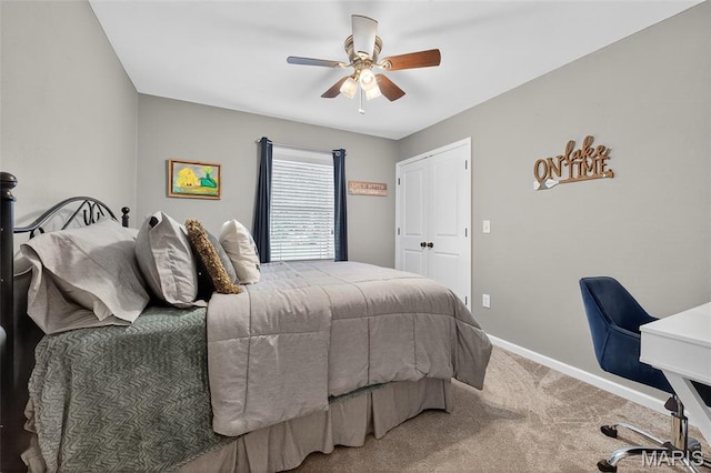 11178 Catatoga Dr, Plainview, IL 62685 - carpeted bedroom featuring baseboards and a ceiling fan
