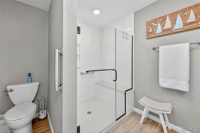 11178 Catatoga Dr, Plainview, IL 62685 - bathroom featuring wood finished floors and a shower stall