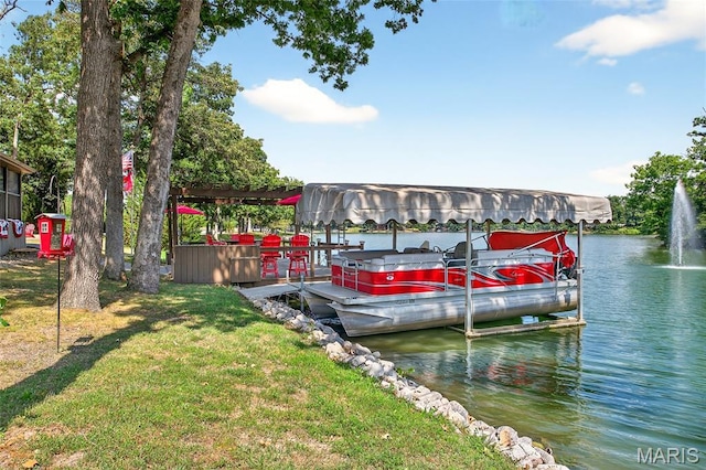 11178 Catatoga Dr, Plainview, IL 62685 - dock featuring a water view and a yard