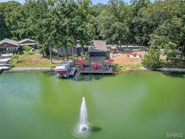 11178 Catatoga Dr, Plainview, IL 62685 - dock area with a water view and boat lift