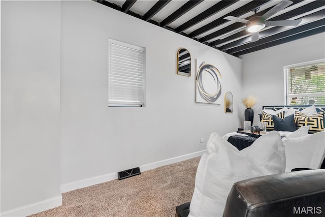 1821 Edwardsville Rd, Madison, IL 62060 - bedroom featuring carpet and beam ceiling