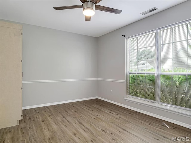 240 Brookmont Dr, Belleville, IL 62221 - spare room featuring wood finished floors, plenty of natural light, and ceiling fan