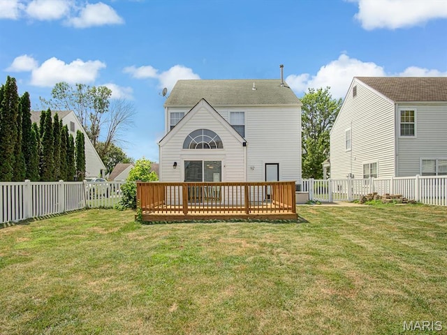 240 Brookmont Dr, Belleville, IL 62221 - rear view of property with a fenced backyard and a deck