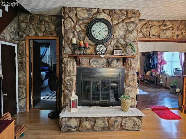521 Cherry St, Tilden, IL 62292 - detailed view of wood finished floors and a fireplace