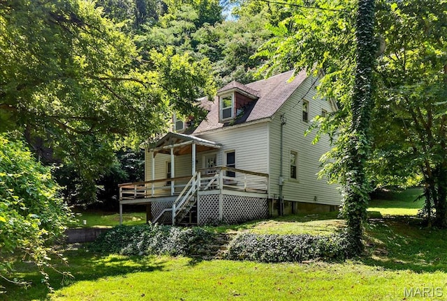 1404 State Route 156, Waterloo, IL 62298 - view of front of house with a front yard and a deck
