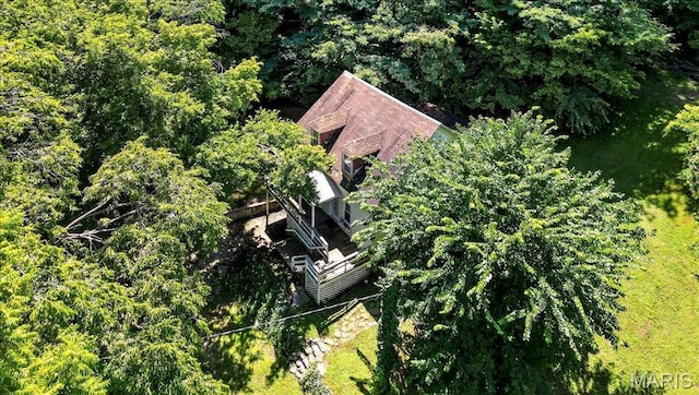 1404 State Route 156, Waterloo, IL 62298 - view from above of property featuring a heavily wooded area