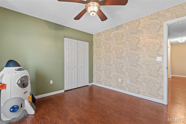 34 Windermere Dr, Glen Carbon, IL 62034 - washroom featuring wood finished floors and a ceiling fan