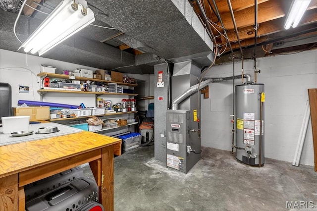 8548 Big Bend Blvd, Webster Groves, MO 63119 - unfinished basement with water heater and heating unit
