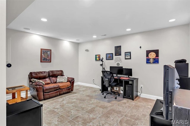 1011 Hawks Landing Dr, Lake St Louis, MO 63367 - office space featuring recessed lighting and light stone finish flooring