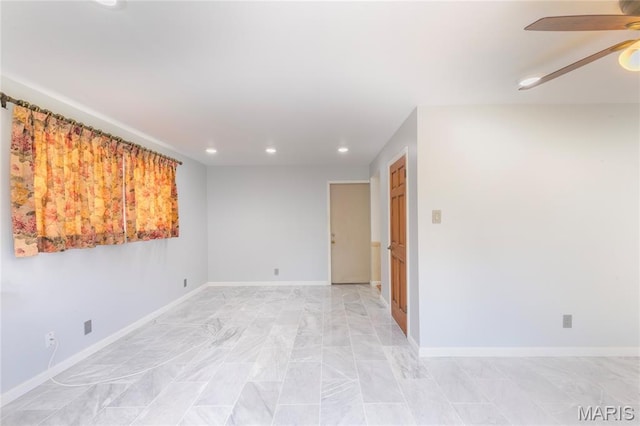 7373 Marwinette Ave, Saint Louis, MO 63116 - unfurnished room with recessed lighting and ceiling fan