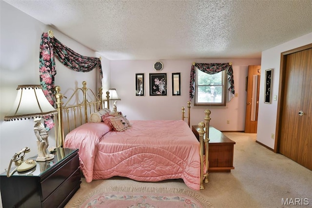 613 N W St, Raymond, IL 62560 - bedroom with a textured ceiling and carpet flooring