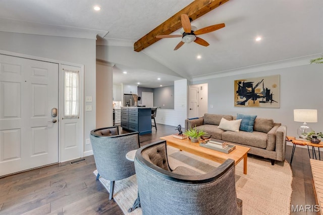 3534 Carriage Run Dr, Saint Charles, MO 63303 - living area with wood finished floors, ceiling fan, and recessed lighting