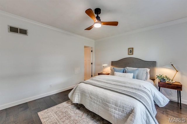 3534 Carriage Run Dr, Saint Charles, MO 63303 - bedroom with crown molding, wood finished floors, and ceiling fan