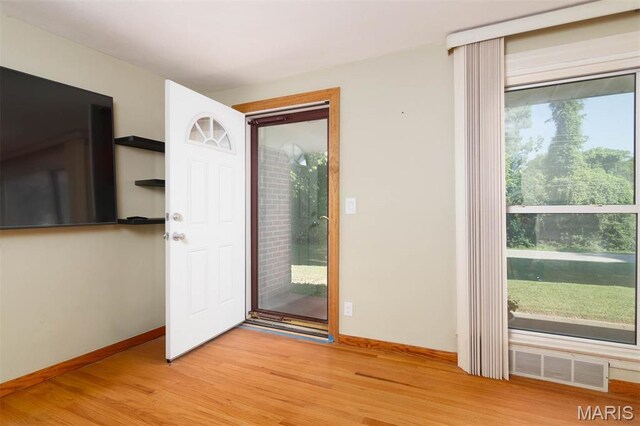 110 N 74th St, Belleville, IL 62223 - foyer featuring light wood-style flooring and baseboards