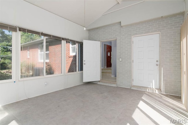 110 N 74th St, Belleville, IL 62223 - unfurnished sunroom featuring vaulted ceiling