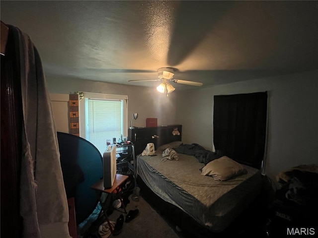 821 Center St, East Alton, IL 62024 - bedroom featuring carpet and ceiling fan