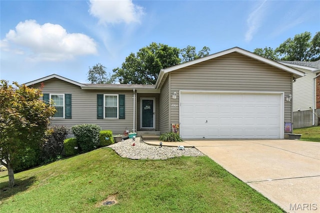 2364 Arkansas Dr, High Ridge, MO 63049 - single story home with driveway, a garage, and a front yard