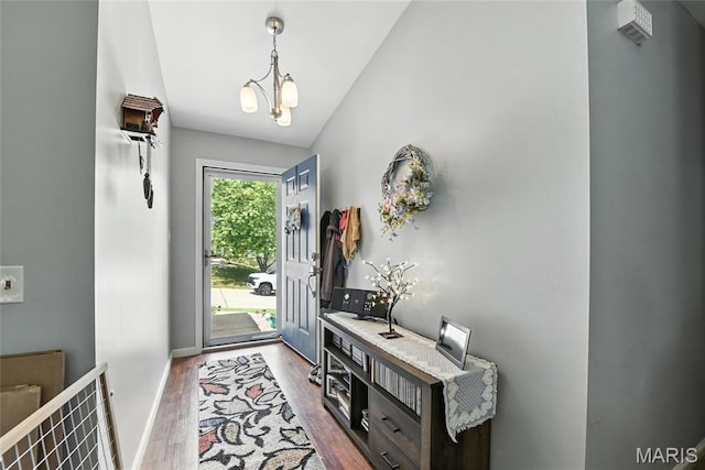 2364 Arkansas Dr, High Ridge, MO 63049 - entrance foyer with dark wood-style floors and lofted ceiling