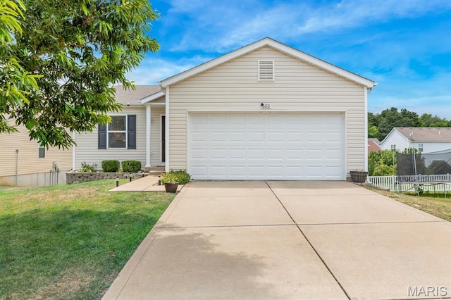 688 Rabbit Run Dr, Wentzville, MO 63385 - ranch-style house featuring driveway and a garage