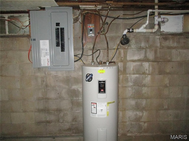 103 Paulette St, Chester, IL 62233 - utility room featuring electric water heater and electric panel