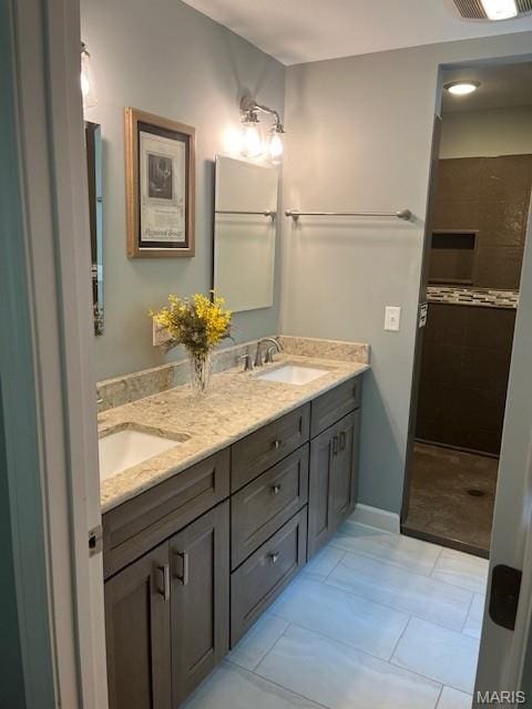 1333 Poor Farm Hollow Rd, Hardin, IL 62047 - full bathroom with double vanity and tiled shower
