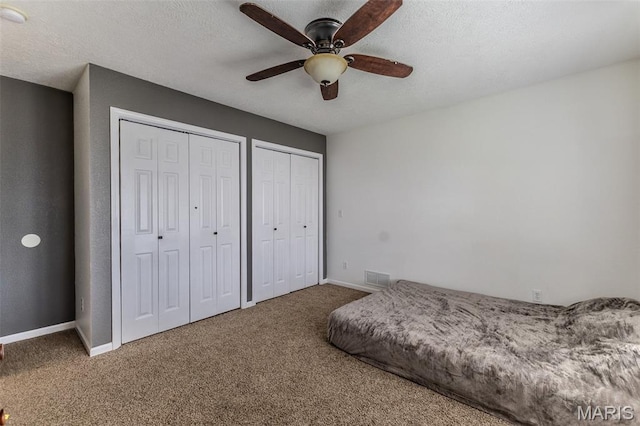 143 Lyle Curtis Cir, Waynesville, MO 65583 - bedroom featuring multiple closets, carpet floors, and ceiling fan