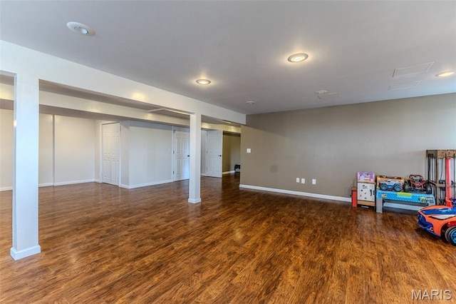 143 Lyle Curtis Cir, Waynesville, MO 65583 - below grade area featuring wood finished floors and baseboards