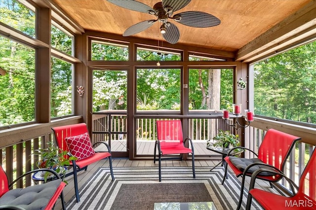 2 Tanewood Ct, Belleville, IL 62223 - sunroom featuring ceiling fan, lofted ceiling, and healthy amount of natural light