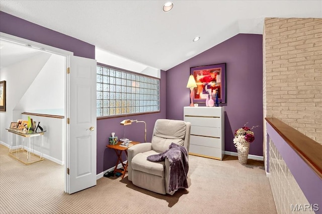 2 Tanewood Ct, Belleville, IL 62223 - sitting room featuring carpet flooring, vaulted ceiling, and recessed lighting