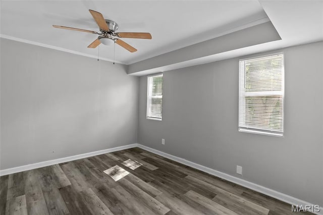 2826 Dawnview Dr, Florissant, MO 63031 - empty room with ceiling fan and dark wood finished floors