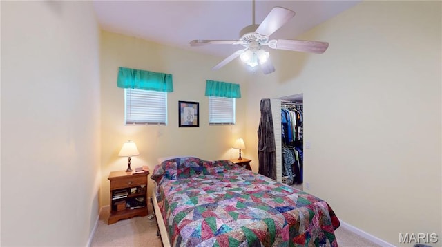 515 E S Ave, Greenville, IL 62246 - carpeted bedroom featuring baseboards and ceiling fan