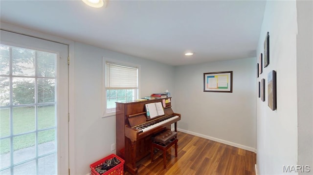 515 E S Ave, Greenville, IL 62246 - living area featuring wood finished floors and recessed lighting
