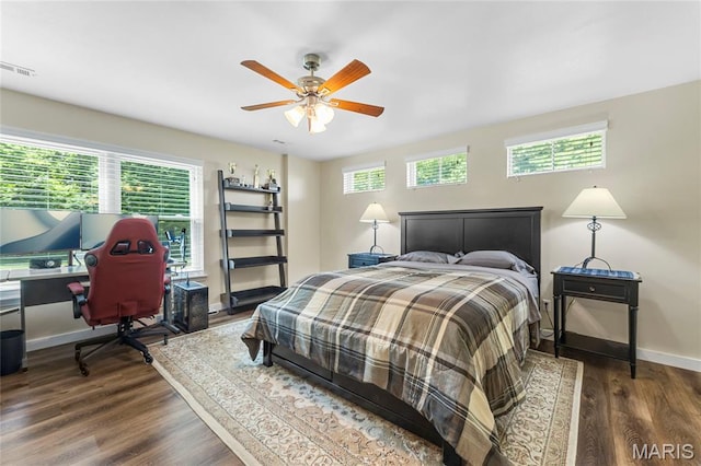 600 Emerald Meadows Ct, Saint Charles, MO 63304 - bedroom featuring wood finished floors, a desk, and ceiling fan