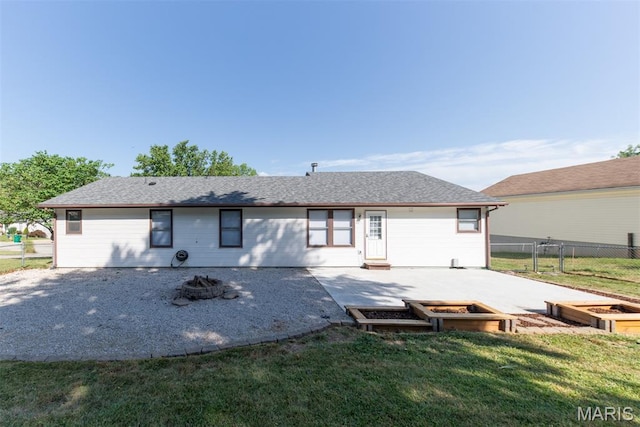 1409 Castle Mill Dr, Arnold, MO 63010 - rear view of property with a fire pit and a patio