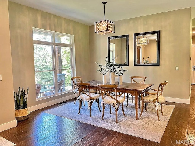 1106 Palmer Pl, Imperial, MO 63052 - dining room with dark wood-style floors and a chandelier