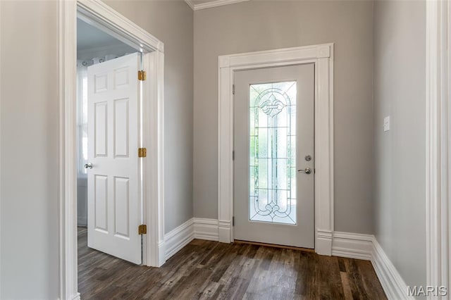 712 Maple St, Hillsboro, MO 63050 - foyer featuring dark wood-type flooring and crown molding