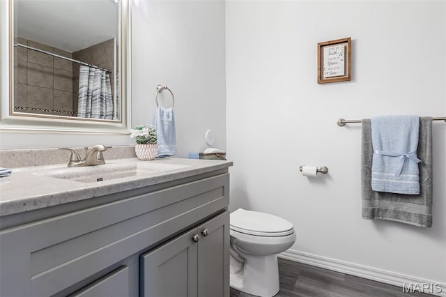 712 Maple St, Hillsboro, MO 63050 - bathroom with vanity, wood finished floors, and curtained shower