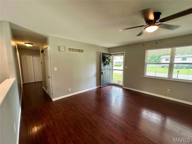 7 Oxbow Rd, Saint Peters, MO 63376 - unfurnished room with dark wood-style floors and a ceiling fan