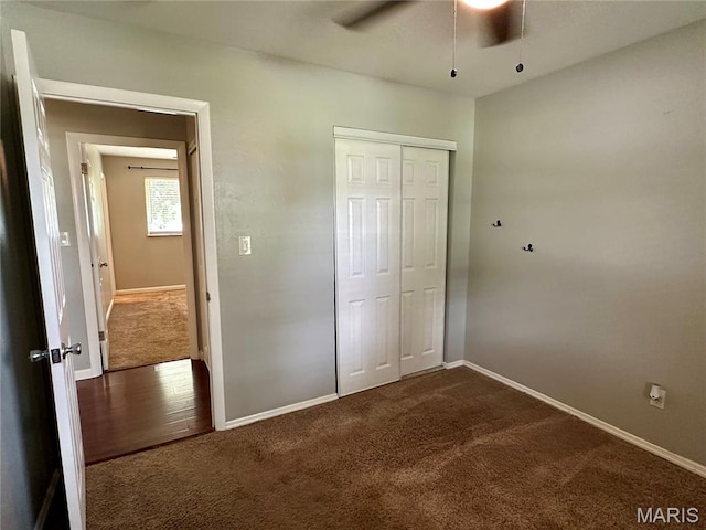 7 Oxbow Rd, Saint Peters, MO 63376 - unfurnished bedroom featuring carpet flooring, a closet, and ceiling fan