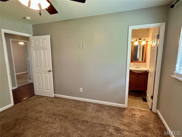 7 Oxbow Rd, Saint Peters, MO 63376 - unfurnished bedroom with light carpet, ensuite bathroom, and a ceiling fan