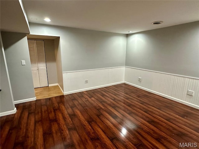 7 Oxbow Rd, Saint Peters, MO 63376 - empty room with wainscoting, hardwood / wood-style flooring, and recessed lighting