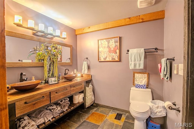 532 Fairfield Valley Rd, Pacific, MO 63069 - bathroom with stone finish flooring and double vanity