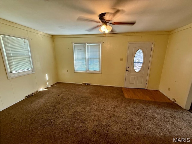 504 Wolfe St, Potosi, MO 63664 - foyer with carpet floors, plenty of natural light, and ceiling fan
