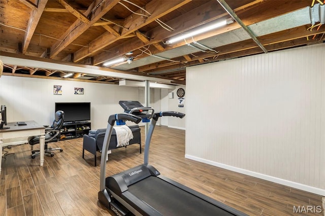 346 Madison Ave, Saint Louis, MO 63119 - exercise area featuring wood finished floors and baseboards