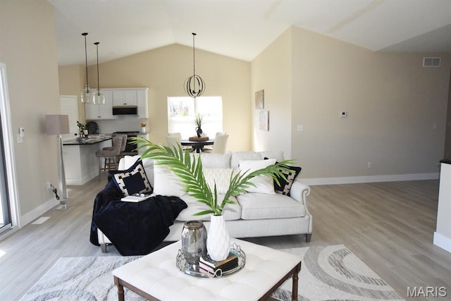 8748 Wendell Creek Dr, Saint Jacob, IL 62281 - living area with light wood finished floors, lofted ceiling, and plenty of natural light