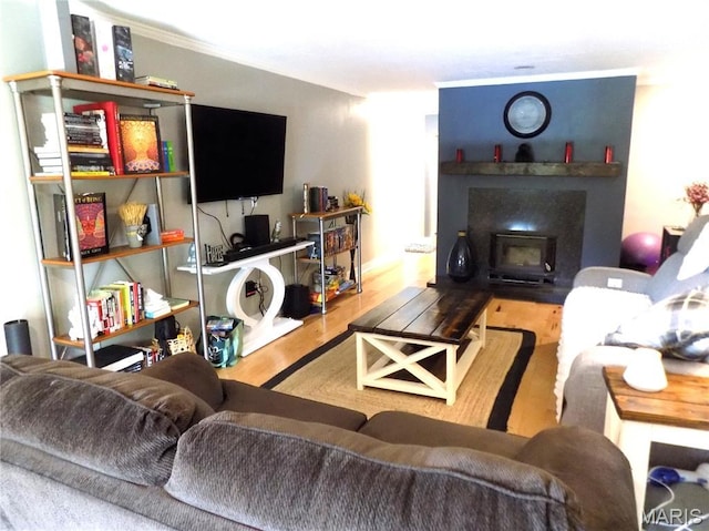 14875 County Road 2310, St James, MO 65559 - living room with wood finished floors and a wood stove