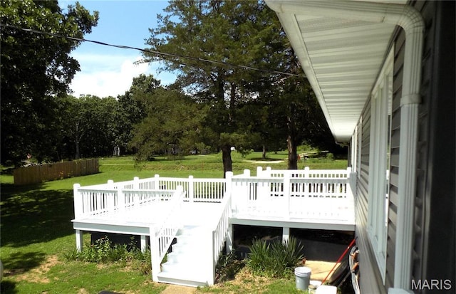 14875 County Road 2310, St James, MO 65559 - deck featuring a yard and stairs