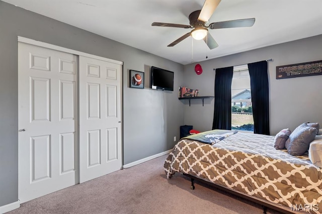 25 Saint Kathleen Ct, Troy, MO 63379 - bedroom featuring carpet flooring, a ceiling fan, and a closet