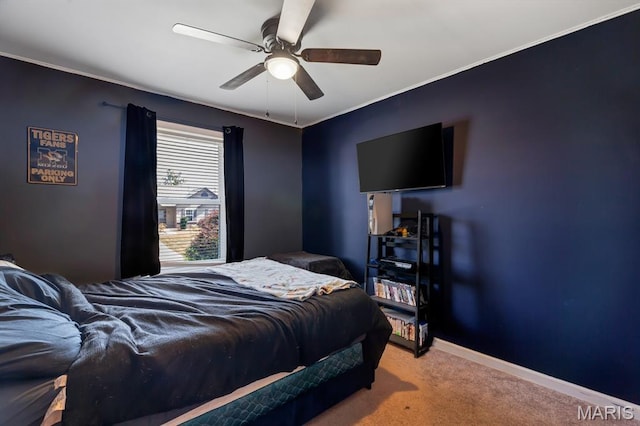 25 Saint Kathleen Ct, Troy, MO 63379 - carpeted bedroom with a ceiling fan and crown molding