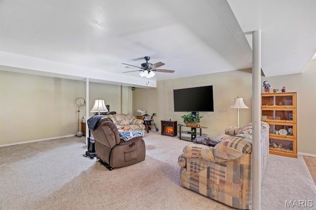 25 Saint Kathleen Ct, Troy, MO 63379 - carpeted living area featuring baseboards and ceiling fan